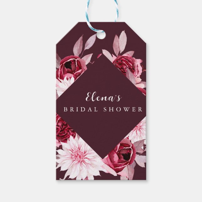 Étiquettes-cadeau Mariage Automnal Romance Cadre Doré Fête de Mariag (Devant)