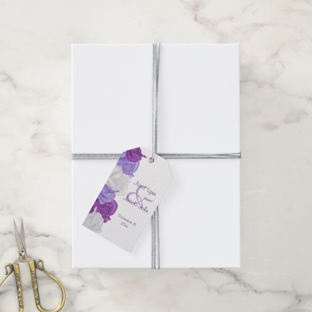 Étiquettes-cadeau Mariage aux Roses Héritées Chic (Avec de la ficelle)