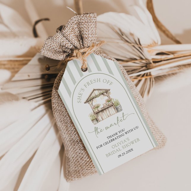 Étiquettes-cadeau Mariage Baby Shower Frais Du Marché Vert (Créateur téléchargé)
