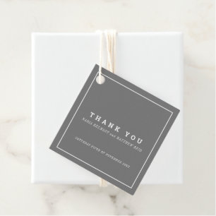 Étiquettes Cadeau Mariage blanc gris minimal merci