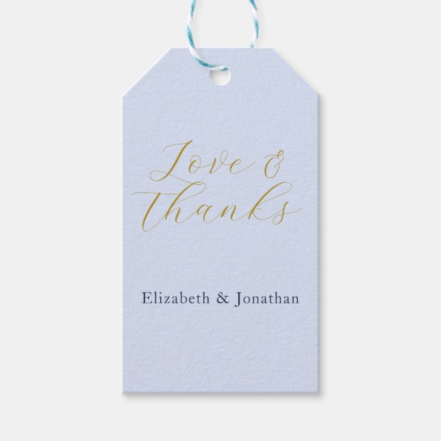 Étiquettes-cadeau Mariage bleu opulent (Devant)