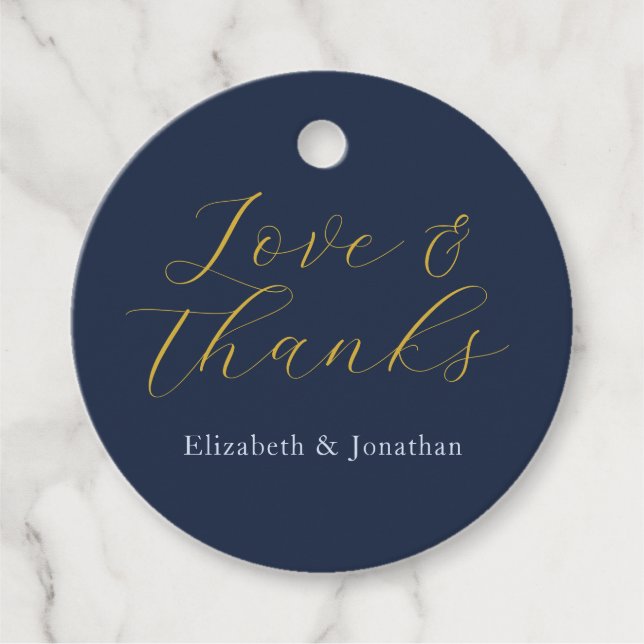 Étiquettes Cadeau Mariage bleu opulent (Devant)