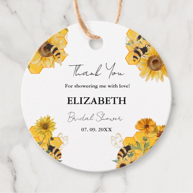 Étiquettes Cadeau Mariage bohème chic Remerciements pour la Baby Sho (Devant)