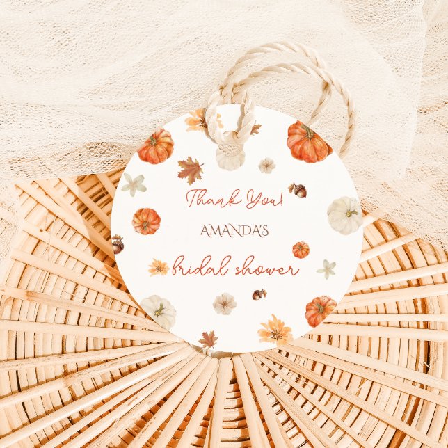 Étiquettes Cadeau Mariage Bohème Floral à la Citrouille (Créateur téléchargé)