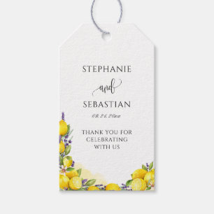 Étiquettes-cadeau Mariage Boho de lavande de citron d'aquarelle