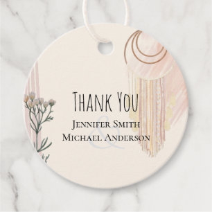 Étiquettes Cadeau MARIAGE BOHO Dusty Blue Peach Drecher Catcher