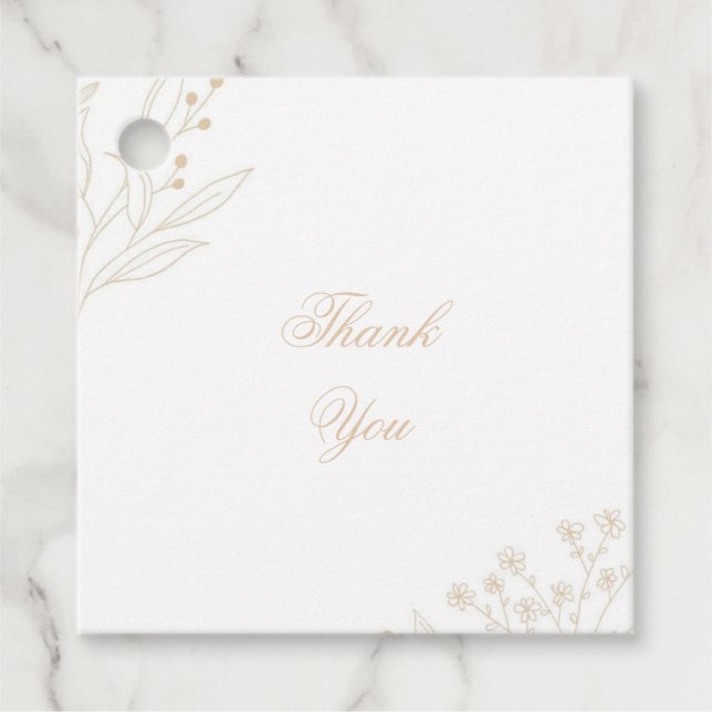 Étiquettes Cadeau Mariage Boho Floral Corner beige (Devant)