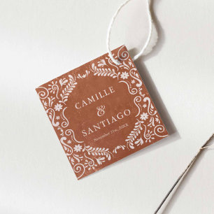 Étiquettes Cadeau Mariage Boho Terracotta
