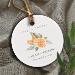 Étiquettes Cadeau Mariage botanique minimal d'agrumes orange<br><div class="desc">Si vous avez besoin d'une personnalisation supplémentaire,  n'hésitez pas à m'envoyer un message sur yellowfebstudio@gmail.com .</div>