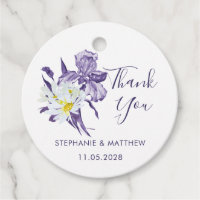 Mariage botanique violet Iris White Daisy Merci