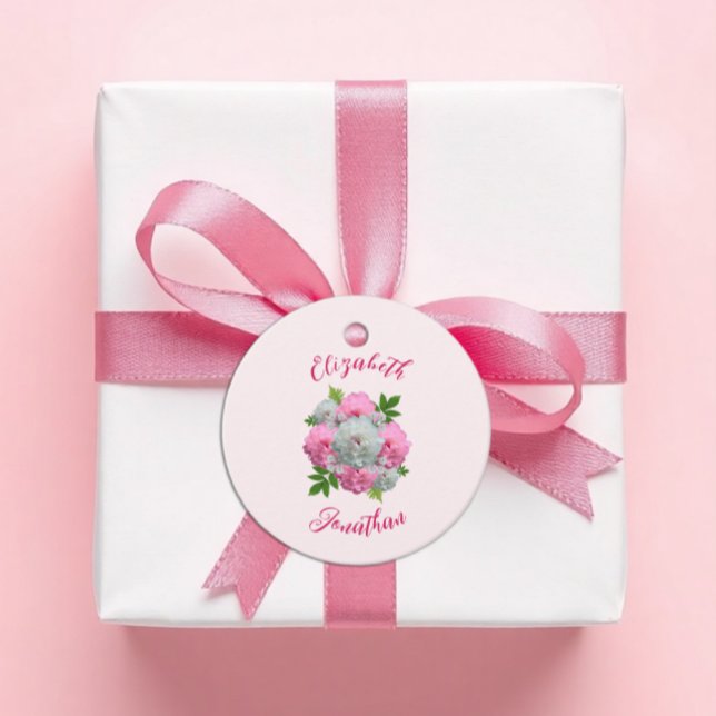Étiquettes Cadeau Mariage Bouquet de Pivoines (Créateur téléchargé)