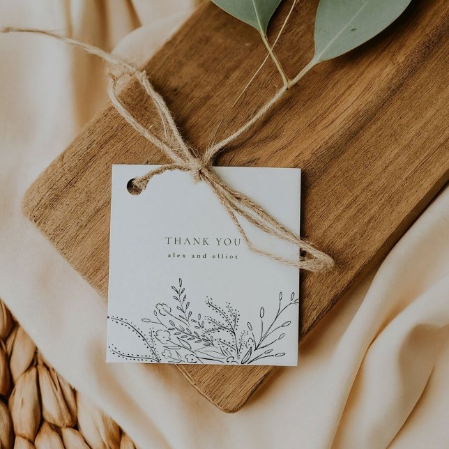 Étiquettes Cadeau Mariage Bouquet débordant (Overflowing Floral Bouquet Wedding Favor Tags)