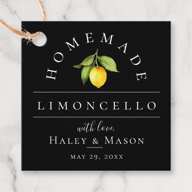 Étiquettes Cadeau Mariage branché Limoncello (Devant)