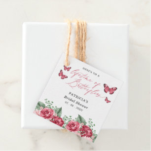 Étiquettes Cadeau Mariage Burgundy Papillons à Vie Salle de Réceptio