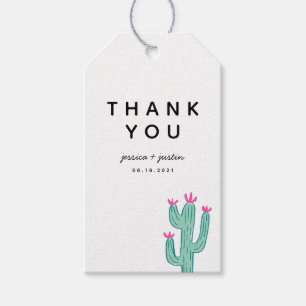 Étiquettes-cadeau Mariage Cactus simple Merci Favoriser