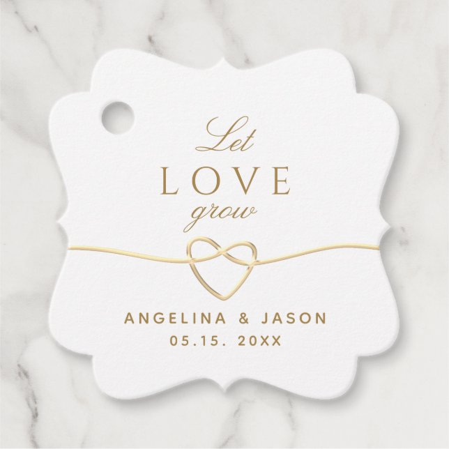 Étiquettes Cadeau Mariage Calligraphie Dorée (Devant)