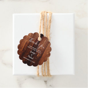 Étiquettes Cadeau Mariage campagnard en bois de grange rustique Merc