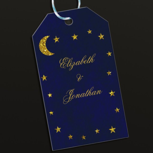 Étiquettes-cadeau Mariage céleste du ciel nocturne (Créateur téléchargé)