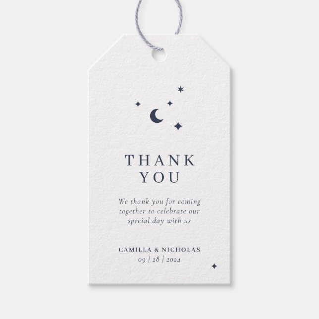 Étiquettes-cadeau Mariage céleste minimaliste classique (Devant)