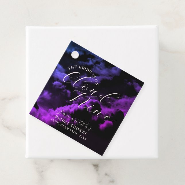 Étiquettes Cadeau Mariage Céleste Nuage Neuf Galaxie (En situation)