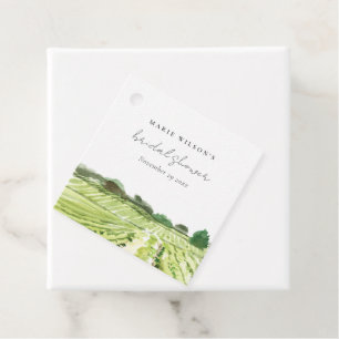 Étiquettes Cadeau Mariage Champêtre dans un Vignoble avec Aquarelle