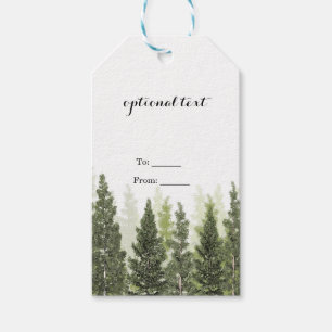 Étiquettes-cadeau Mariage Champêtre Simple avec des Pins Rustiques