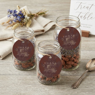 Étiquettes Cadeau Mariage Champêtre Vintage avec Fleurs de Terre Cui