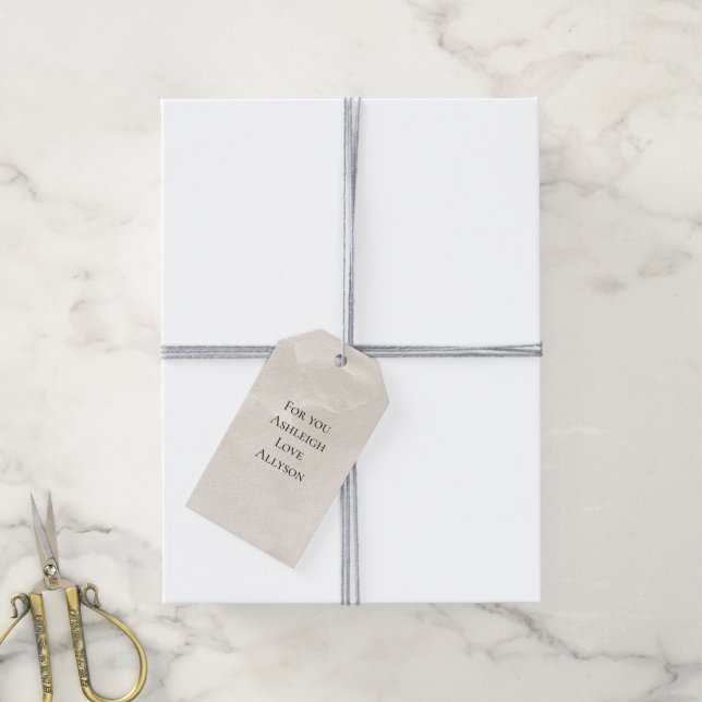 Étiquettes-cadeau Mariage chic perle blanche glamour douche de marié (Avec de la ficelle)