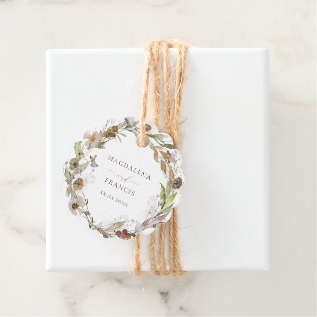 Étiquettes Cadeau mariage chute couronne (En situation)