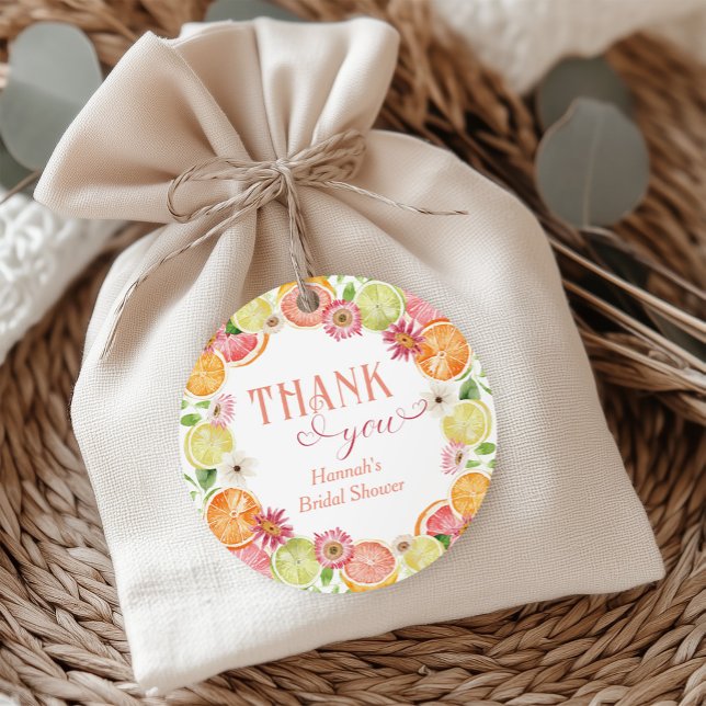Étiquettes Cadeau Mariage Citrus Main Squeeze  (Créateur téléchargé)