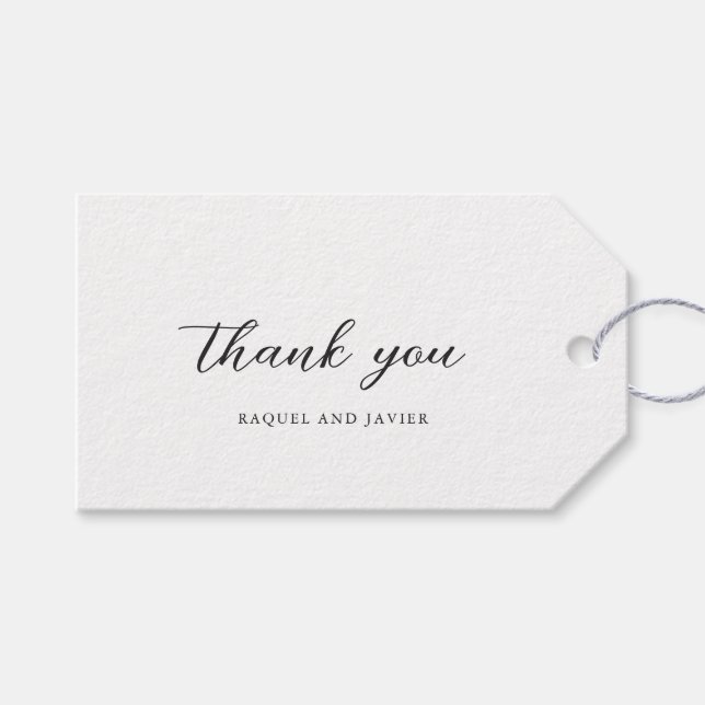 Étiquettes-cadeau Mariage Classique Élégant (Devant (Horizontal))