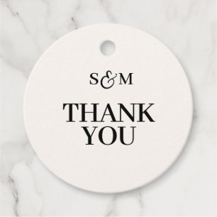 Étiquettes Cadeau Mariage Classique Remerciements Monogramme