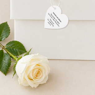 Étiquettes Cadeau Mariage Cœur Noir et Blanc Basé sur la Typographie