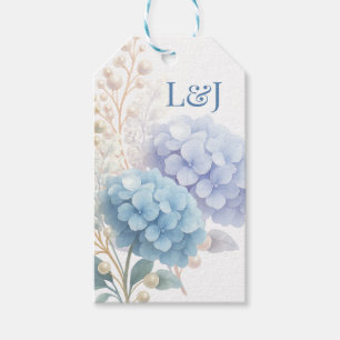 Étiquettes-cadeau Mariage couleur bleu d'aquarelle romantique Pearl