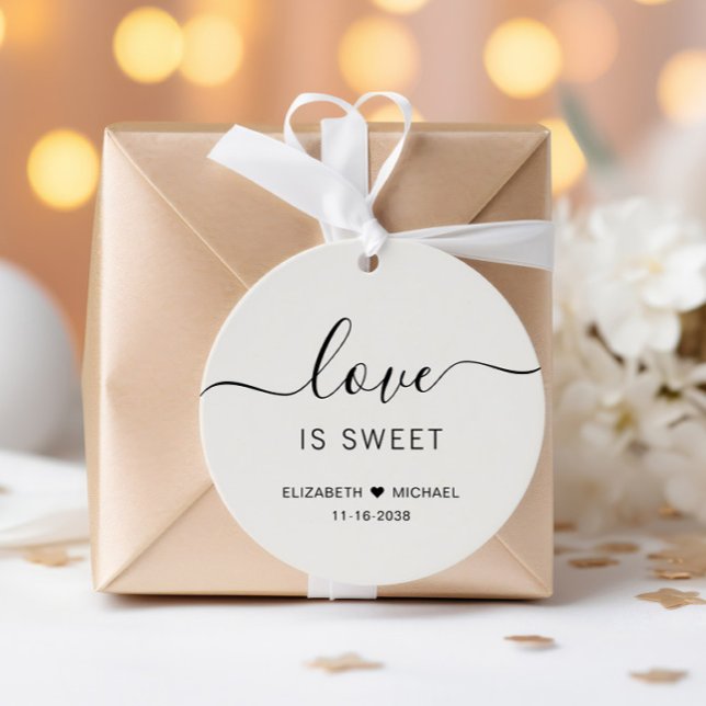 Étiquettes Cadeau Mariage Crème Douce d'Amour (Créateur téléchargé)