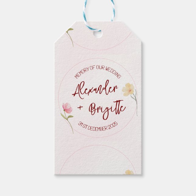 Étiquettes-cadeau Mariage d'Alexander et Brigitte (Devant)