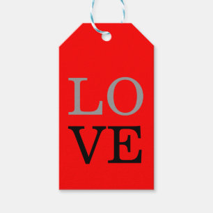 Étiquettes-cadeau Mariage d'amour Arrière - plan gris rouge