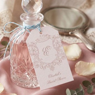 Étiquettes-cadeau mariage dans un jardin floral victorien