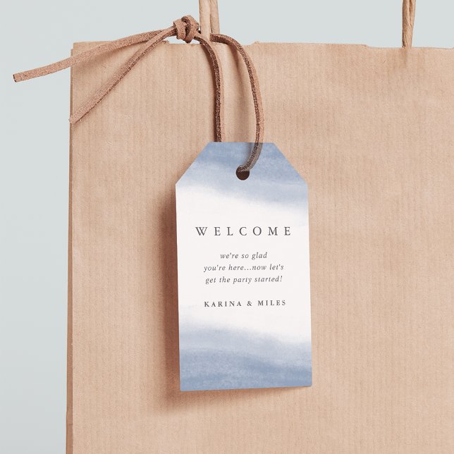 Étiquettes-cadeau Mariage d'aquarelle côtière Ebb Tide Bienvenue (Créateur téléchargé)