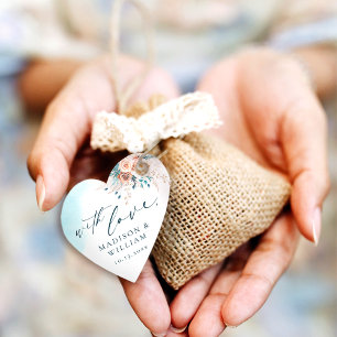 Étiquettes Cadeau Mariage d'aquarelle de plage