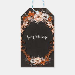Étiquettes-cadeau Mariage de automne d'automne Orange Fleurs florale