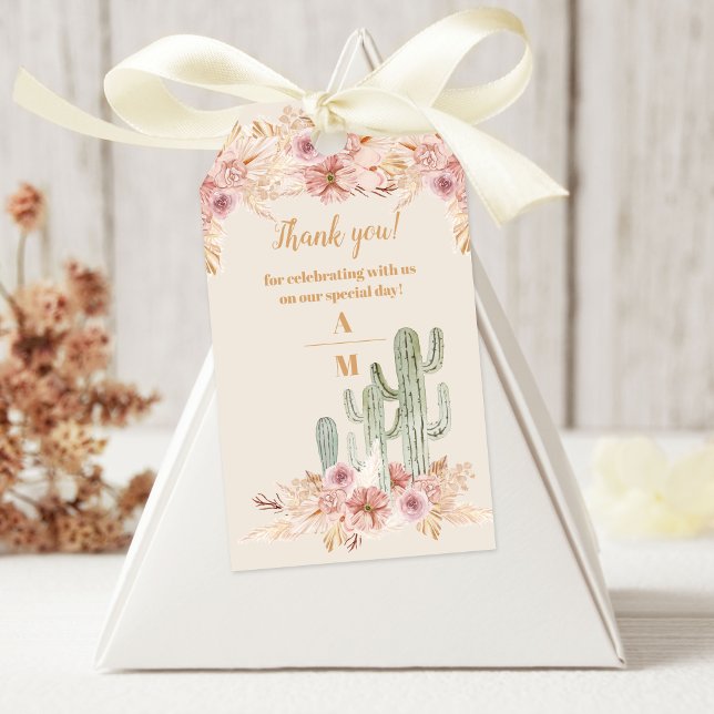 Étiquettes-cadeau Mariage de Boho Desert Cactus (Créateur téléchargé)