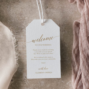 Étiquettes-cadeau Mariage de calligraphie or élégant