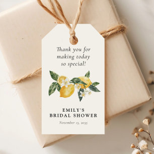 Étiquettes-cadeau Mariage de Citron de Pressée Principale de Citron