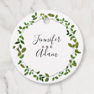 Étiquettes Cadeau Mariage de couronne végétale