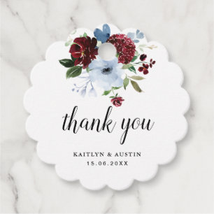 Étiquettes Cadeau mariage de fleur bleu roux