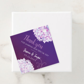 Étiquettes Cadeau Mariage de fleurs d'Hydrangea violet