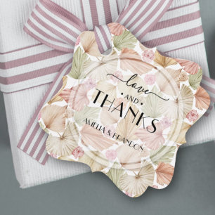 Étiquettes Cadeau Mariage de fleurs Feuilles séchées