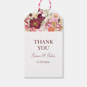 Étiquettes-cadeau MARIAGE de fleurs magnifiques
