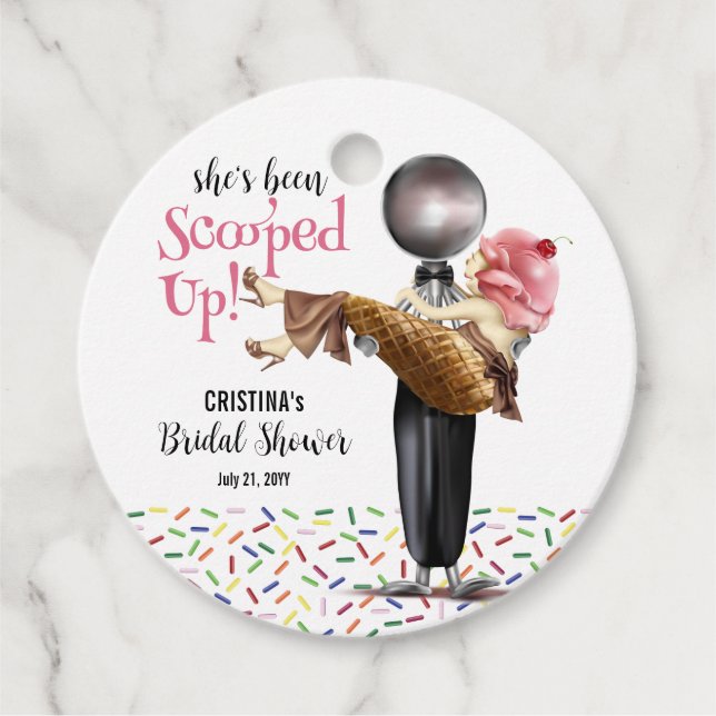Étiquettes Cadeau Mariage de glace à la fraise ramassée (Devant)